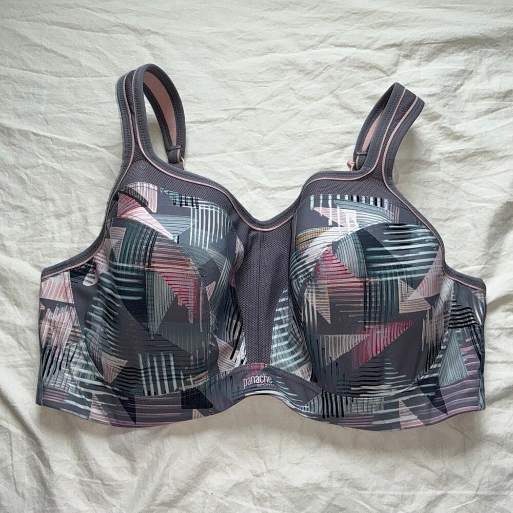 NWOT Panache Power Wired Sports Bra 38F Pale Purple/Pink